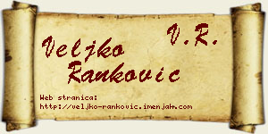 Veljko Ranković vizit kartica